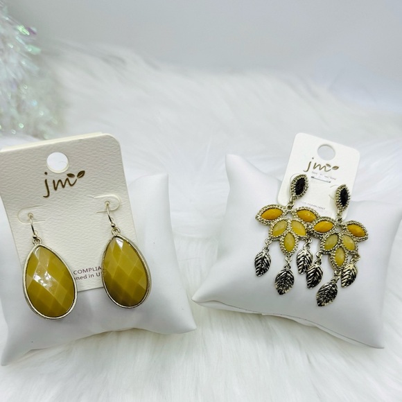 Dangling Statement Earrings in Mustard Yellow Bundle Set 2 - Picture 4 of 4